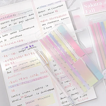 Un gradiente di Colore Memo Pad Sticky Notes PET Trasparente di Indice Schede di Cancelleria Scuola Ufficio, Forniture per