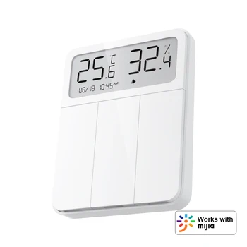Originale Mijia Smart Wall Interruttore a 3 Tasti con Screen Display Temperatura Umidità Telecomando senza fili per Casa Mi APP