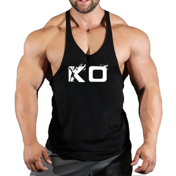 Marca palestre abbigliamento Uomo Bodybuilding e Fitness Stringer Tank Top Gilet sportswear Maglietta di allenamento muscolare Canottiere (magliette) in Esecuzione