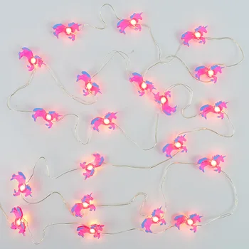 20 LED 2m Stringa di Luce Unicorno Flamingo Ananas Anguria Forma Lampada a LED per Hawaii Matrimonio Festa di Compleanno per Bambini Arredamento della Camera