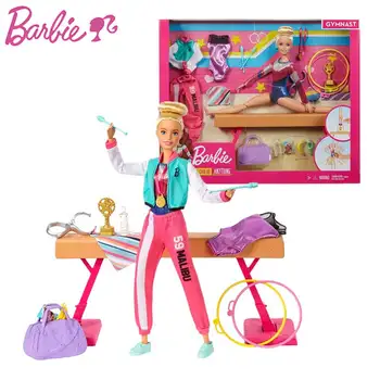 Originale Barbie Ginnasta Abito Bambola Accessori set Girl di Sport Gioco Casa Giocattolo Ragazze di Compleanno, Regalo di natale GJM72