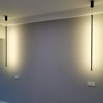 Moderno LED Più lungo Nero Luci a sospensione arredo Casa Lampada da Pranzo Camera da letto Bagno Comodino Sfondo Lampadari Infissi
