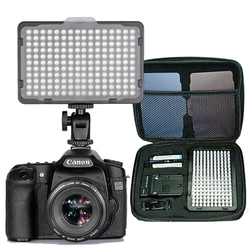 176 pz LED Light per Fotocamera DSLR Videocamera di Luce Continua, Batteria e Caricabatterie USB, Custodia di Fotografia Foto Video Studio