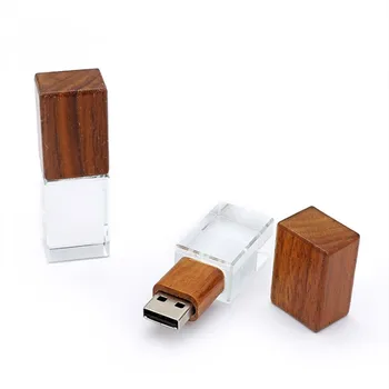 Personalizzato gratuito di Fotografia LOGO in Legno di Cristallo USB 3.0 ad Alta velocità, Flash Drive 32GB 64GB 128GB di Memoria Stick (Default no led)
