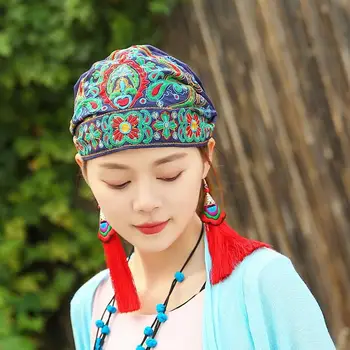 Le donne, in Stile Messicano, Etnico, Vintage Ricamo Fiori di Viaggio Bandane Stampa Rossa Hat Inverno tempo Libero Boho Cappelli per le Donne 5 Colori