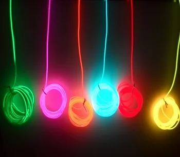 2aa battery 10color 2-5m Luce al Neon Glow EL della Fune metallica nastro Striscia Cavo 3V LED a Luce fredda Scarpe Abbigliamento Auto decorare il nastro lampada