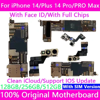 Originale Per iPhone 14/14Pro/14Pro Max scheda Madre con il Viso ID Sbloccato Scheda Logica Puliti iCloud Mainboard Per iphone14 Plus