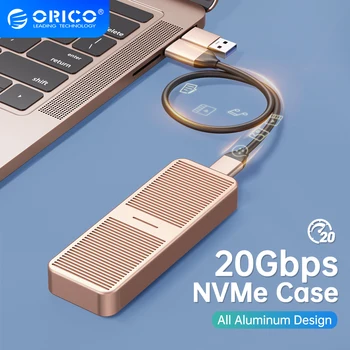 ORICO 20Gbps M. 2 NVME SSD Caso con Built-in Gilet di Raffreddamento Aggiornato in Alluminio di Tipo C, M2 NVME SSD Enclosure per Disco a Stato Solido