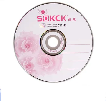 Commercio all'ingrosso 5 Pcs+ Tre Fiori Rosa 52x 700MB Dischi CD-R Vuoti