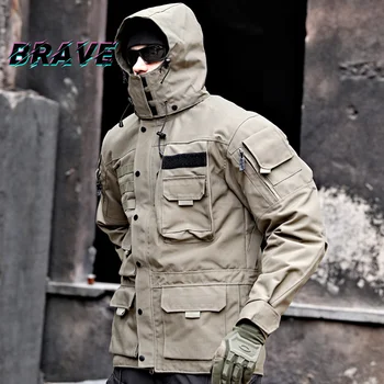 2023 Uomini di Tattiche Militari Giacca Resistente all'Usura Multi Cerniera Tasca del Cappotto degli Uomini di Sport Outdoor antivento Impermeabile giacca a Vento