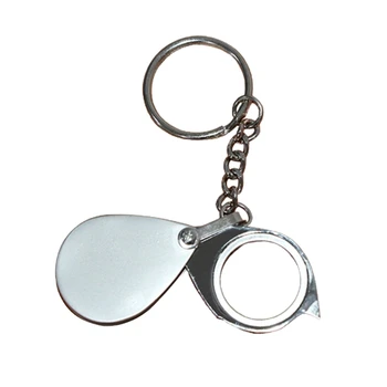 Portatile 20X Pieghevole portachiavi Mini Pocket Magnifier della Catena Chiave della Lente di Vetro Gioielli di ingrandimento Lente di ingrandimento