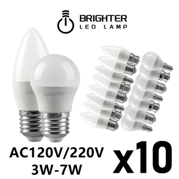 10PCS LED lampadine efficienti G45 C37 E14 E27 3W-7W 230VAC AC110V 3000K/4000K/6000K Led Golf Lampada della Lampadina Per la Decorazione Domestica