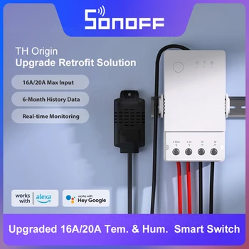SONOFF TH Origine 16A/20A Smart Temperatura Umidità Monitoraggio Interruttore Wi-Fi ESP32 Chip Smart Scena il Controllo Remoto tramite eWeLink