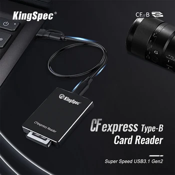 KingSpec CFexpress Tipo B Card Reader USB 3.1 Gen 2 di 10 gbps di Tipo C Scheda di Memoria con Adattatore per Canon Nikon Fotocamera REFLEX Accessori
