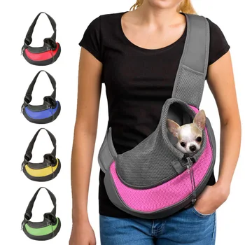 Pet Dog Cat Sling Vettore Traspirante Viaggiare Sicuri Sling Bag Cucciolo Di Gattino Outdoor Mesh Oxford Singola Comfort Borsa Tote Sacchetto