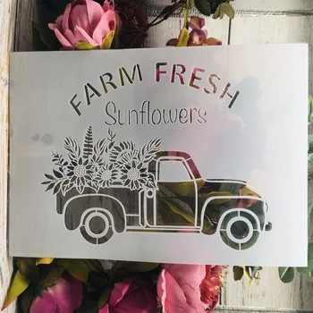 A4 29*21cm Vintage Farm Truck fai da te Stratificazione Stencil Muro Dipinto di Album da Colorare di Goffratura Album Decorativi Modello