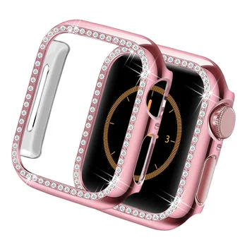 Cassa del diamante per Apple Watch coperchio Serie 8 7 6 SE 5 4 3 41mm 45mm 38MM 42MM PC protezione Paraurti Accessori Iwatch 40 mm 44 mm
