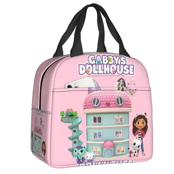 Gabbys Dollhouse Isolato Pranzo Tote Bag per le Donne Mercat Gatto Termica Portatile dispositivo di raffreddamento Bento Box Scuola