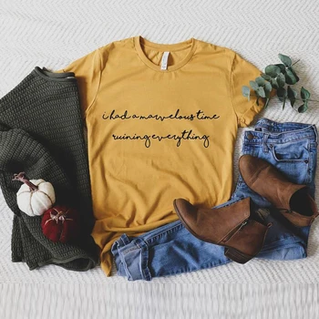 Ho Avuto Un Tempo Meraviglioso di Rovinare Tutto T-shirt Swift Folklore Ispirato Shirt Taylor Testi di Musica, Camicie Carino Folklore Tee