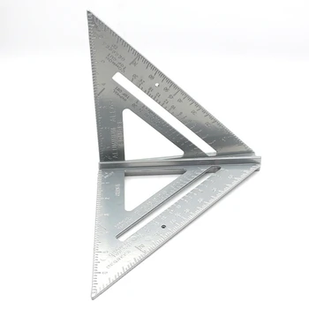Strumento di misura Triangolo Quadrato Righello in Lega di Alluminio Velocità Goniometro Mitra Per Falegname Tri-piazza Linea Scriber Visto Guida