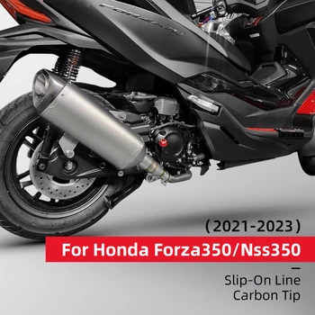 Scivolare Su Per Honda forza300 forza350 adv350 Moto di Scarico Fuga Moto di Sistema Modificare Medio Llink Tubo in Fibra di Carbonio Marmitta
