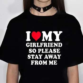 Io Amo la Mia Ragazza T-shirt Donna Giapponese Graphic T-Shirt Femminile Y2k Manga Graphic Abbigliamento