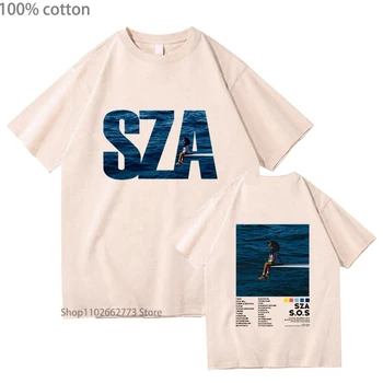 SZA SOS Vestiti Anime T-shirt K-pop Streetwear Manga/fumetto t-shirt 100% Cotone Estate Magliette Hip Hop Cartoon Uomini/donne, Abbigliamento