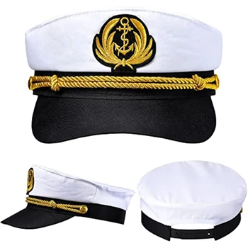 Navy-Marine Cappello Yacht Capitano Cappello Marinaio Capitano Costume Uomini Marinaio Cap Beanie Navy-Marine Ammiraglio Cappello Abito Formale Dropshipping