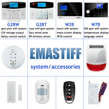 completo di accessori per la sicurezza per la casa famiglia di sicurezza di GSM WIFI PSTN sistema di allarme senza fili Sirena di Fumo Antincendio sensore di Gas
