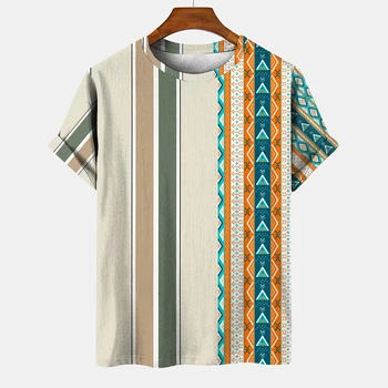 Splice Grafico a Colori Stampato in 3D Mens T-Shirt Per gli Uomini Estate Top Manica Corta Crewnack Moda Casual Oversize Tee Personalità