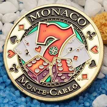 NUOVO Casinò di Monaco Buona Fortuna Chip Challenge Coin Impegnati in Metallo di Chip di Poker Fortunato Moneta d'Oro Placcato Collezione di Souvenir Regalo