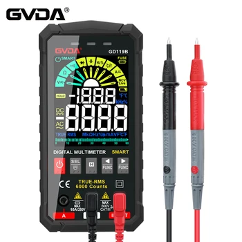 GVDA NUOVA Generazione 600V Multimetro Digitale a Vero RMS AC DC NCV Smart Multimetro Tester di Ohm Capacità Hz Misuratore di Tensione