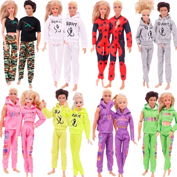 Barbie&Co Abbigliamento 2pcs Paio Vestito Sportswear Eroe in Tuta Mimetica Quotidiana, abbigliamento Casual, Accessori Barbie Doll Clothes