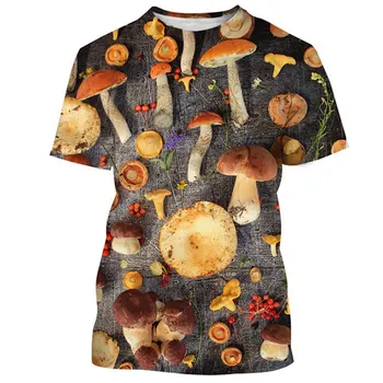 Personalità della Moda Funghi Unisex Casual T-shirt Manica Corta girocollo Top Nuovo Divertente HD 3d Stampato Estate Oversize Dimensione Shirt
