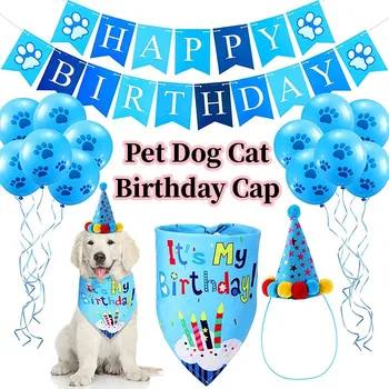 1PC Cane Compleanno di Cappello Per il Partito Sciarpa Triangolo Cane di Compleanno Costume Salivatowel Partito Gatto abbigliamento Arredamento Pet Cucciolo di Prodotto