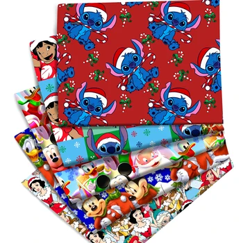 Vendita Fumetti di Disney di Natale, Tessuto di Cotone Stampato Panno Cucito Patchwork Quilting Cucito fai da te Materiale Accessori