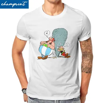 Le Avventure di Asterix E Obelix Cartoon T-Shirt per Uomo in Puro Cotone Divertenti T-Shirt Tee Shirt Manica Corta Abbigliamento Grafica