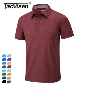 TACVASEN Estate Polo T-shirt Casual Mens Short Sleeve Shirt 3 Tasti Quick Dry Traspirante Golf Pesca Pullover Abbigliamento da lavoro