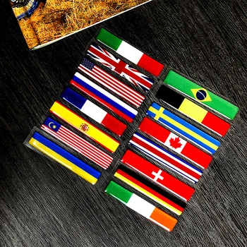 3D Riflettente Bandiera Nazionale Sticker Decalcomanie Per Auto, Accessori per Moto, Italia, Francia, Germania, Spagna, Russia, Corea, Giappone Adesivo