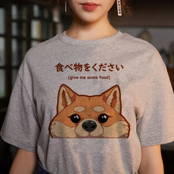 Carino Shiba Inu Doge Divertente Cartone animato T-Shirt Donna Ulzzang Tshirt Harajuku Kawaii Casual T-shirt in Stile coreano Y2k Top Tee Femmina