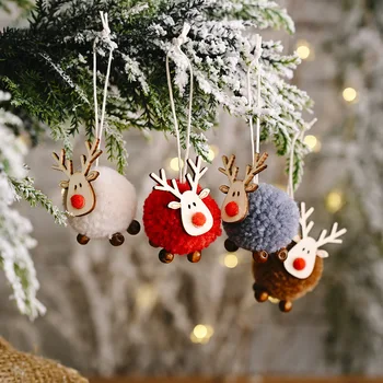 Sentito in Legno Alce di Natale Decorazioni per l'Albero di Carino Appeso Ciondolo Cervi Artigianato Ornamento di Natale Decorazioni per la Casa Nuovo Anno 2023