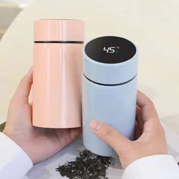 Smart Mini Tasca Thermos Tazza Intelligente Visualizzazione della Temperatura Acqua, Bottiglia di Vuoto dell'Acciaio Inossidabile Fiaschi Thermoses per Acqua Tee