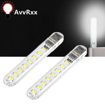 AvvRxx Mini USB 5v LED, luce all'aperto, mobili camera da letto luce notturna portatile lampada da tavolo 8led bianco caldo colore di illuminazione interna