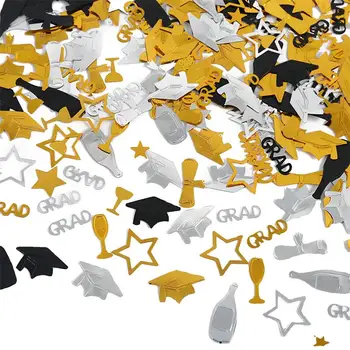30g Stagione Laurea Glitter Confetti Festa di Laurea Celebra il Lancio di Coriandoli Coppa di Vino Doctorial Cappello d'Oro della Decorazione del PVC