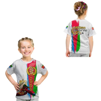 Tessffel Eritrea Nome Personalizzato Kids Size Personalizzare Abbigliamento per Bambini 3DPrint Estate Casual Tee Manica Corta T-Shirt Streetwear B