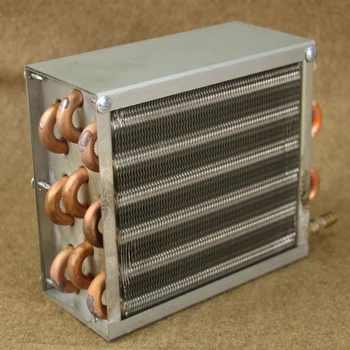 congelatore radiatore condensatore frigorifero raffreddato ad aria raffreddato ad acqua aletta di alluminio e di rame, tubo scambiatore di calore con ventola