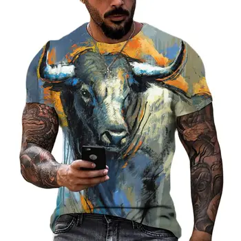 Nuovo Animal T-Shirt da Uomo Casual Top 3d Corrida di Stampa Tees Strada Maniche corte Abbigliamento Uomo Estate maschile Oversize T-shirt