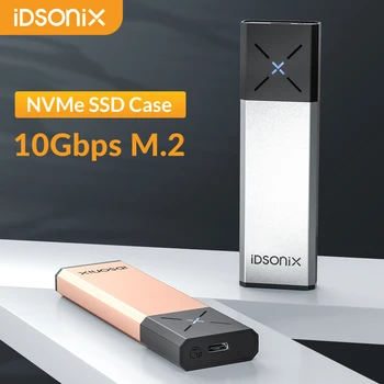 iDsonix M. 2 NVMe SSD SATA Enclosure a Doppio Protocollo Hard Drive Case USB3.2 di 10 gbps ad Alta Velocità di Tipo C SSD Esterno di Copertura per il computer Portatile