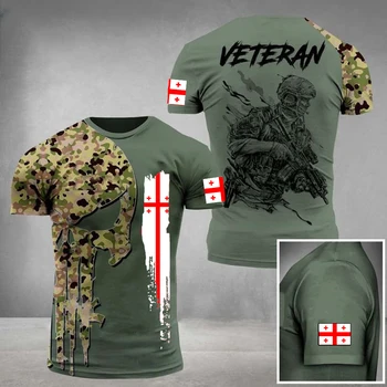 Georgia men's T-Shirt Esercito Tshirt Uomini del Commando di Veterani dell'Esercito 3d Forze Speciali Manica Corta Tattiche di Mimetizzazione Uomini Vestiti in Alto