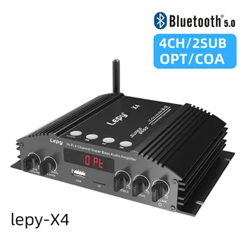 X4 Bluetooth 5.0 Amplificatore di Potenza in Fibra Ottica Coassiale Ingresso Audio 2.1 Amplificador Subwoofer a Doppia Uscita 4 Canali COA OPT USB
